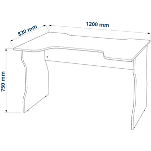 Стол компьютерный ВАРДИГ K1 120x82, антрацит/лайм