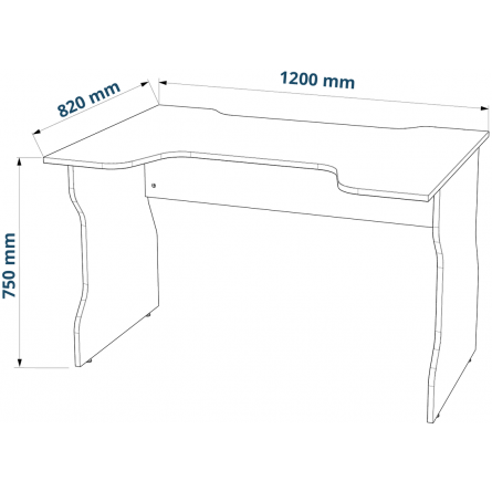 Стол компьютерный ВАРДИГ K1 120x82, антрацит/лайм