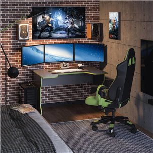 Стол компьютерный ВАРДИГ K1 120x82, антрацит/лайм