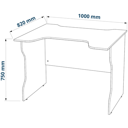 Стол компьютерный ВАРДИГ K2 100x82, белый/черный
