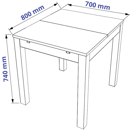 Стол обеденный раскладной ВАРДИГ С 80(120)x70 шпон, ясень белый