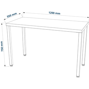 Стол письменный Ингар 1/ТТ 120x75x55, дуб беленый/белый