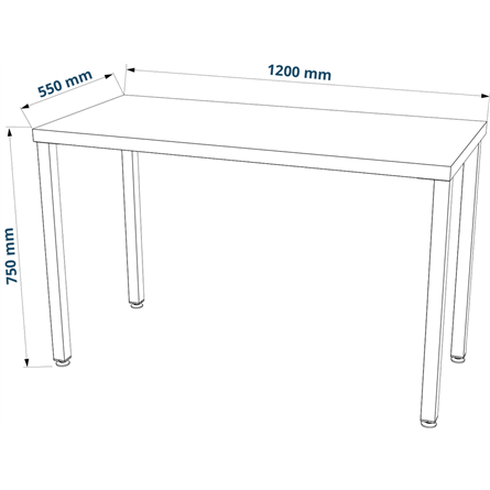 Стол письменный Ингар 1/ТТ 120x75x55, дуб беленый/белый