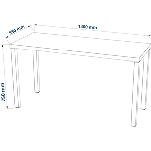 Стол письменный Ингар 2/ТТ 140x75x55, дуб беленый/белый