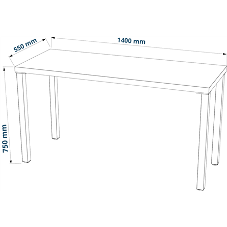 Стол письменный Ингар 2/ТТ 140x75x55, дуб беленый/белый