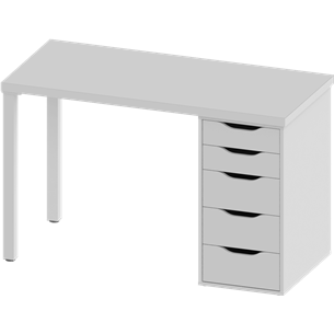 Стол письменный АЛЕКС Ингар белый