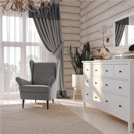 Кресло для отдыха Вало серый, ткань рогожка