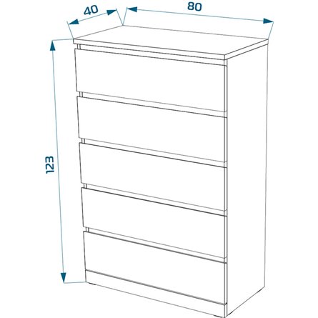 S00951 Варма 5 комод 80х123х40, белый