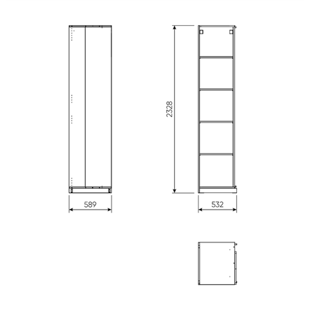 2.06.07.190.1 МАКС стеллаж угловой 50х58х233 белый