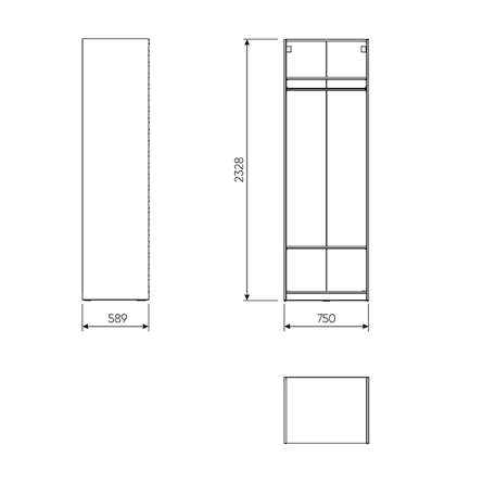 2.06.07.230.1 МАКС стеллаж 75х58х233 белый