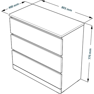 S01057 Варма 3 комод 80х77х40, серый