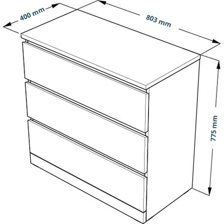 S01057 Варма 3 комод 80х77х40, серый