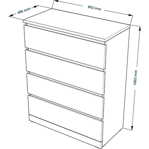 S01064 Варма 4 комод 80х100х40, серый