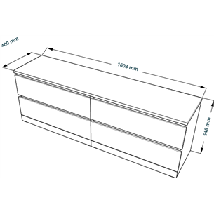 S01071 Варма 4Д комод 160х54х40, серый
