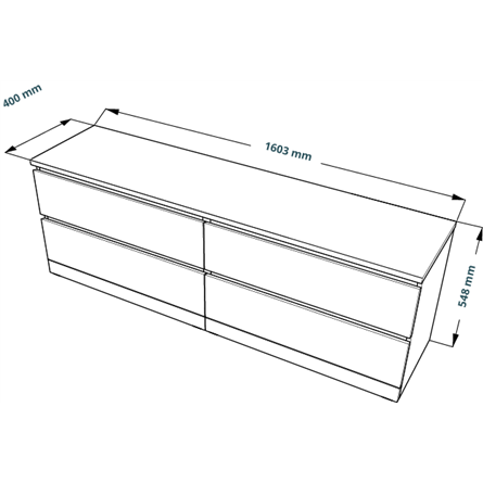 S01071 Варма 4Д комод 160х54х40, серый