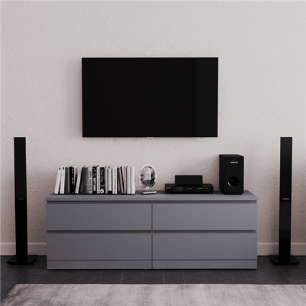 S01071 Варма 4Д комод 160х54х40, серый