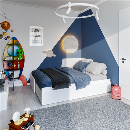 S01163 Варма Рестен 80 кровать-тахта, раздвижная 91(170)х207х40/87, белый