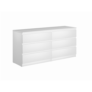 Комод МАЛЬТА длинный с шестью выдвижными ящиками, цвет белый