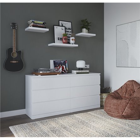 Комод Варма 6Д большой с шестью выдвижными ящиками, цвет белый