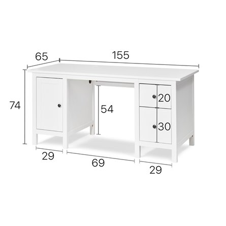 HEMNES ХЕМНЭС Письменный стол, белая морилка