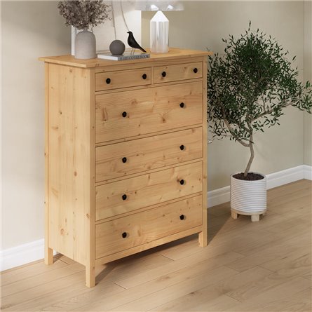 Комод 6 ящиков ХЕМНЭС (КЫМОР) светло-коричневый