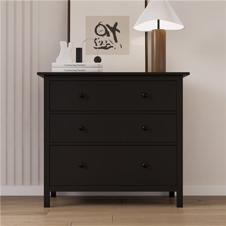 Комод 3 ящика ХЕМНЭС (КЫМОР) черный (2уп.)