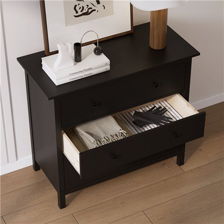 Комод 3 ящика ХЕМНЭС (КЫМОР) черный (2уп.)