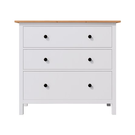 Комод 3 ящика ХЕМНЭС (КЫМОР) белый/светло-коричневый (2уп.)