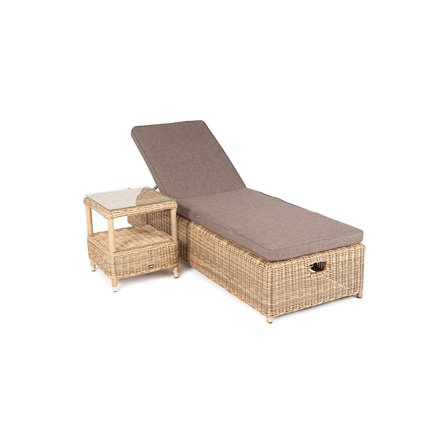 "Рим" комплект шезлонг со столиком, цвет коричневый