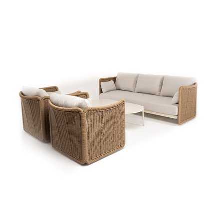 "Аликанте" лаунж-зона из искусственного ротанга, цвет соломенный