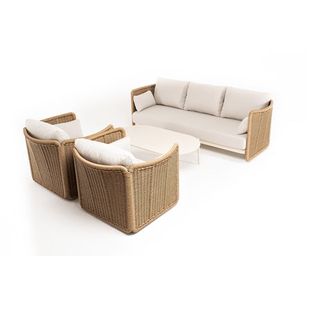 "Аликанте" лаунж-зона из искусственного ротанга, цвет соломенный