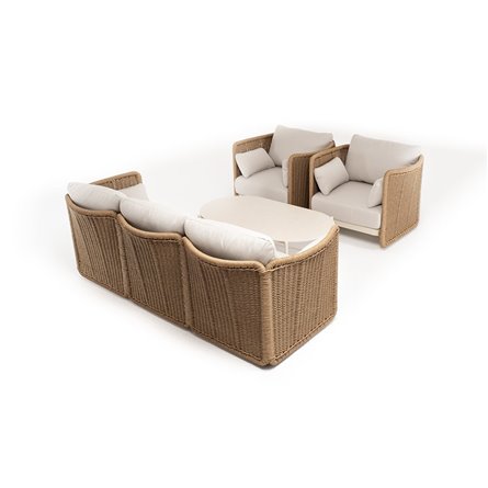 "Аликанте" лаунж-зона из искусственного ротанга, цвет соломенный