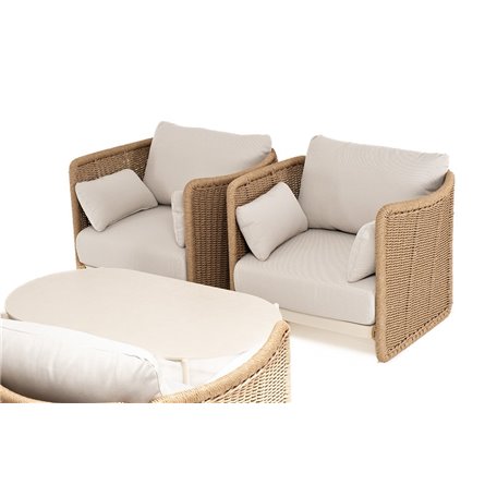 "Аликанте" лаунж-зона из искусственного ротанга, цвет соломенный