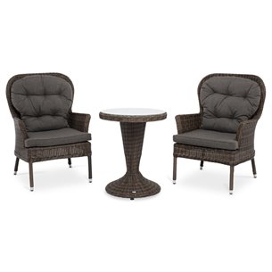 "Алиса" кофейный комплект из искусственного ротанга, цвет коричневый