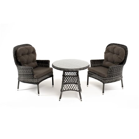 "Алиса" кофейный комплект из искусственного ротанга, цвет графит