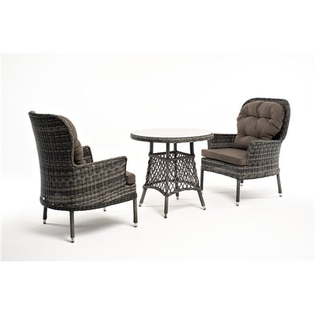 "Алиса" кофейный комплект из искусственного ротанга, цвет графит