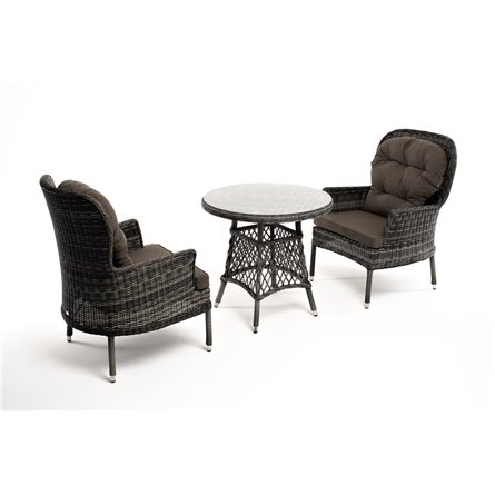 "Алиса" кофейный комплект из искусственного ротанга, цвет графит