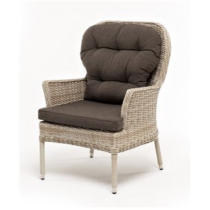 "Алиса" кресло плетеное, цвет бежевый с подушками