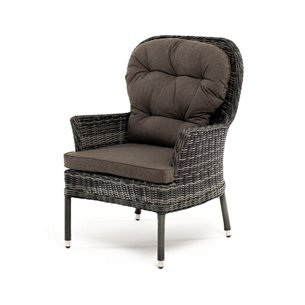 "Алиса" кресло плетеное, цвет графит с подушками