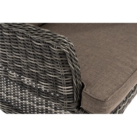 "Алиса" кресло плетеное, цвет графит с подушками