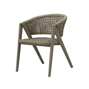 "Амстердам" стул плетеный из роупа, каркас алюминий, роуп серый круглый