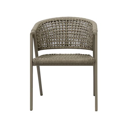 "Амстердам" стул плетеный из роупа, каркас алюминий, роуп серый круглый