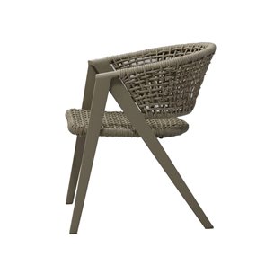 "Амстердам" стул плетеный из роупа, каркас алюминий, роуп серый круглый
