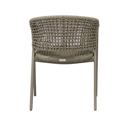"Амстердам" стул плетеный из роупа, каркас алюминий, роуп серый круглый