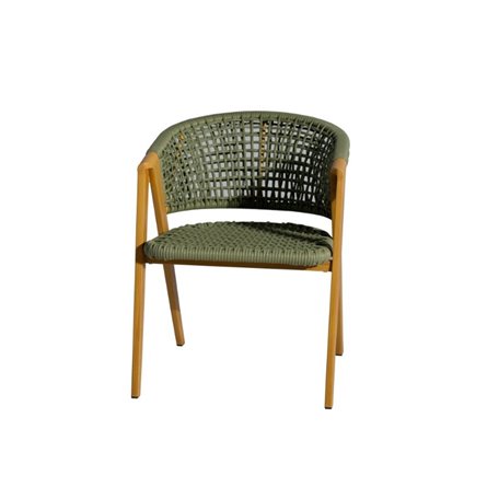 "Амстердам" стул плетеный из роупа, каркас алюминий, роуп зеленый круглый