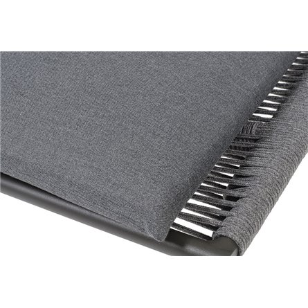 "Авиньон" кресло плетеное из роупа, каркас алюминий серый (RAL7022) муар, роуп серый круглый, ткань темно-серая 027