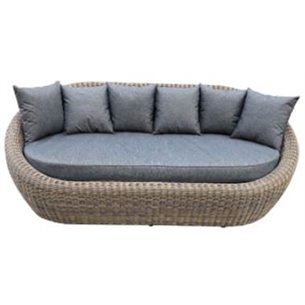 "Барселона" диван из искусственного ротанга трехместный, цвет коричневый