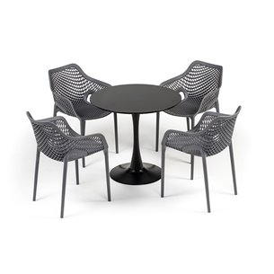 "Беллини" обеденная группа на 4 персоны, цвет темно-серый
