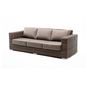 "Боно" диван из искусственного ротанга трехместный, цвет коричневый