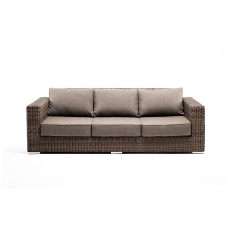 "Боно" диван из искусственного ротанга трехместный, цвет коричневый